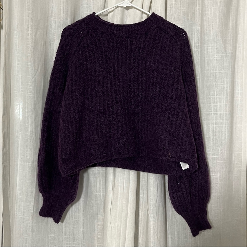 ZARA PURL KNIT SWEATER - PURPLE - M - Picture 11 of 12